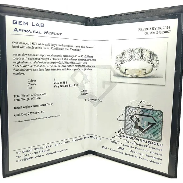 18KT White Gold 3.57ctw Diamond Estate Band Image 3 Harmony Jewellers Grimsby, ON