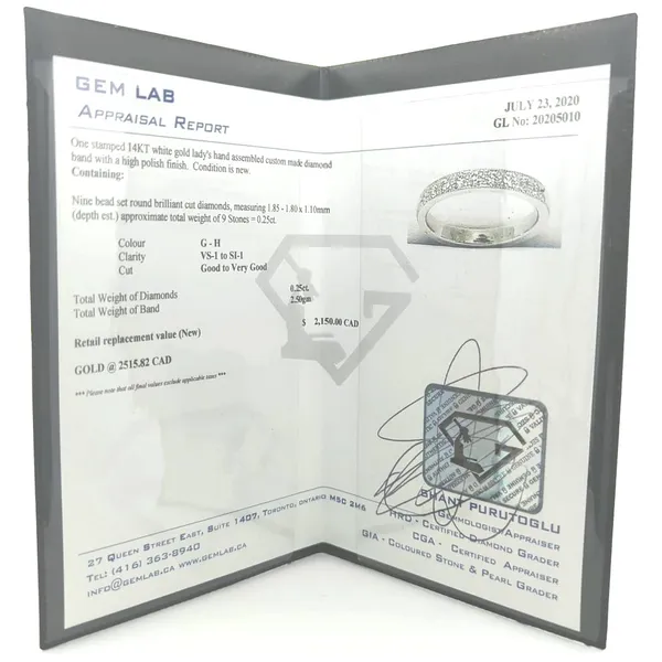 14KT White Gold 0.25ctw Diamond Band Image 4 Harmony Jewellers Grimsby, ON
