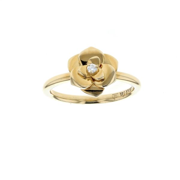 14KT Yellow Gold 0.025ctw Diamond Flower Ring Harmony Jewellers Grimsby, ON