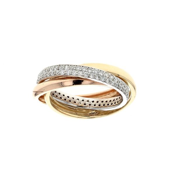 14KT Yellow, White and Rose Gold 0.95ctw Diamond Estate Triple Ring Harmony Jewellers Grimsby, ON