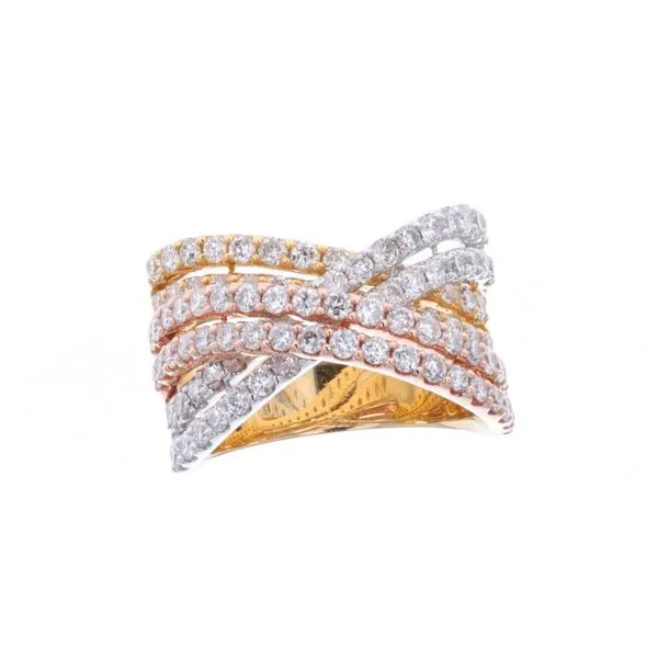 14KT Tri-Colour Gold Diamond Cocktail Estate Ring Harmony Jewellers Grimsby, ON