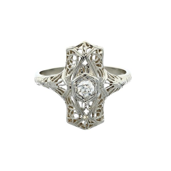 18KT White Gold 0.15ctw Diamond Estate Vintage Ring Harmony Jewellers Grimsby, ON