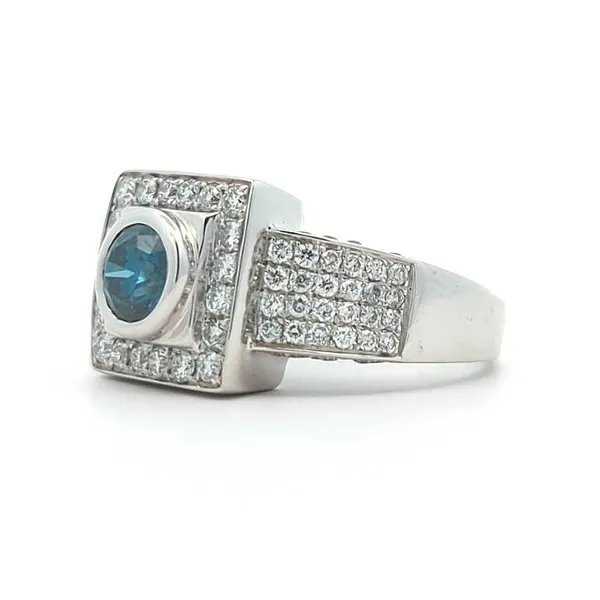 14KT White Gold 1.90ctw Blue and White Diamond Estate Ring Image 2 Harmony Jewellers Grimsby, ON