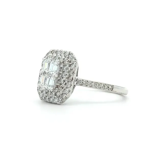 14KT White Gold 0.85ctw Diamond Estate Cluster Ring Image 2 Harmony Jewellers Grimsby, ON