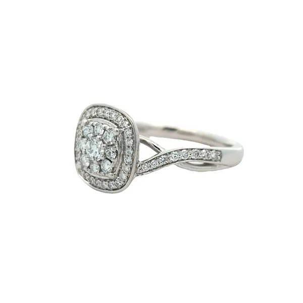 14KT White Gold 0.50ctw Diamond Estate Cluster Ring Image 2 Harmony Jewellers Grimsby, ON