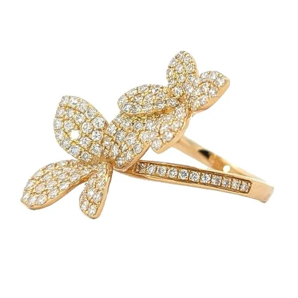18KT Yellow Gold 1.17ctw Diamond Flower Ring Image 2 Harmony Jewellers Grimsby, ON