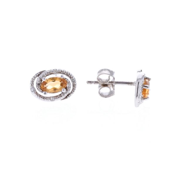 Sterling Silver Citrine and 0.04ctw Diamond Earrings Harmony Jewellers Grimsby, ON