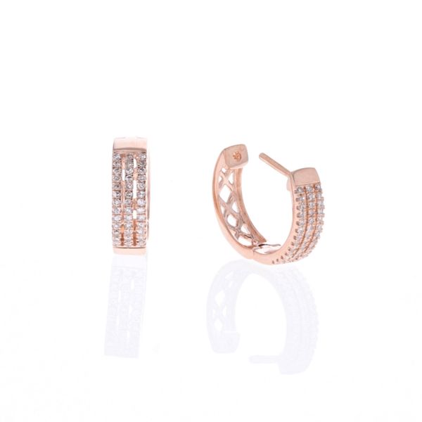 14KT Rose Gold Diamond Hoop Earrings Harmony Jewellers Grimsby, ON
