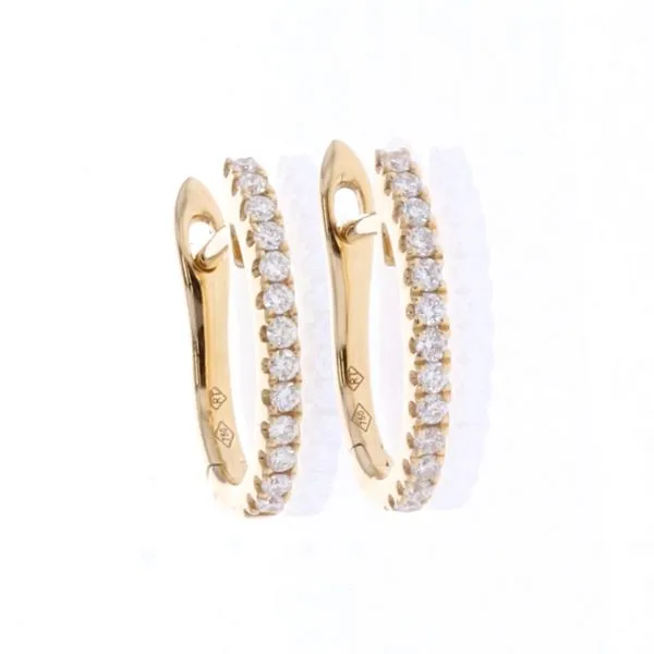 18KT Yellow Gold 0.18ctw Diamond Huggie Earrings Harmony Jewellers Grimsby, ON