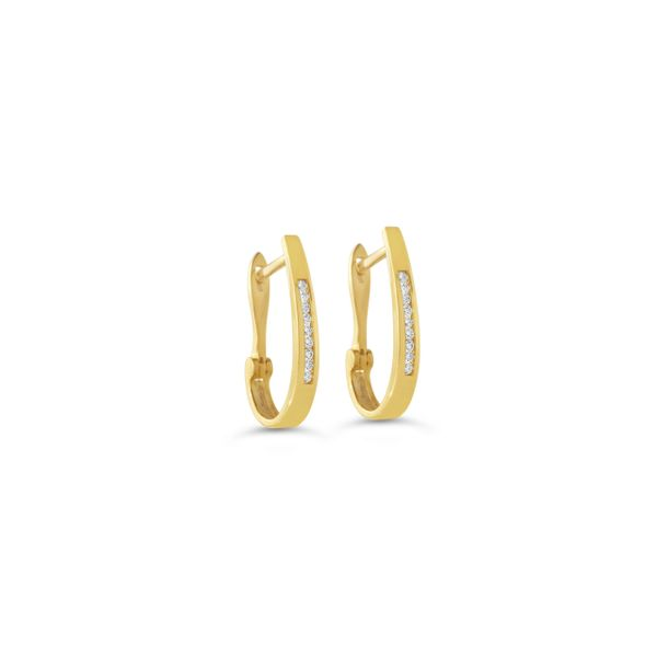 10KT Yellow Gold 0.072ctw Diamond Oval Huggie Earrings Image 2 Harmony Jewellers Grimsby, ON