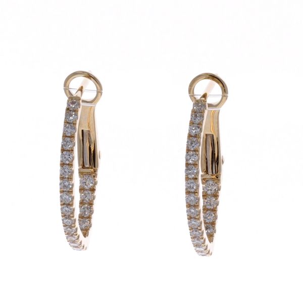 18KT Yellow Gold 0.37ctw Diamond Hoop Earrings Harmony Jewellers Grimsby, ON