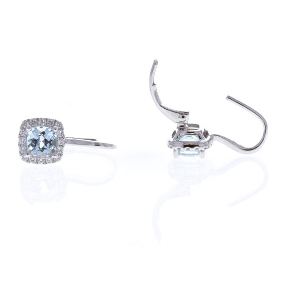 18KT White Gold Aquamarine and 0.26ctw Diamond Drop Earrings Harmony Jewellers Grimsby, ON