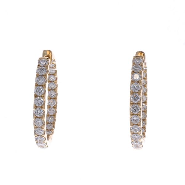 18KT Yellow Gold 1.88ctw Diamond Hoop Earrings Harmony Jewellers Grimsby, ON