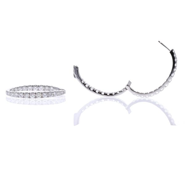 18KT White Gold 5.00ctw Diamond Hoop Earrings Harmony Jewellers Grimsby, ON