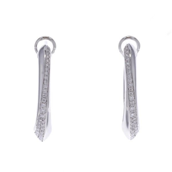 18KT White Gold 0.28ctw Diamond Hoop Earrings Harmony Jewellers Grimsby, ON