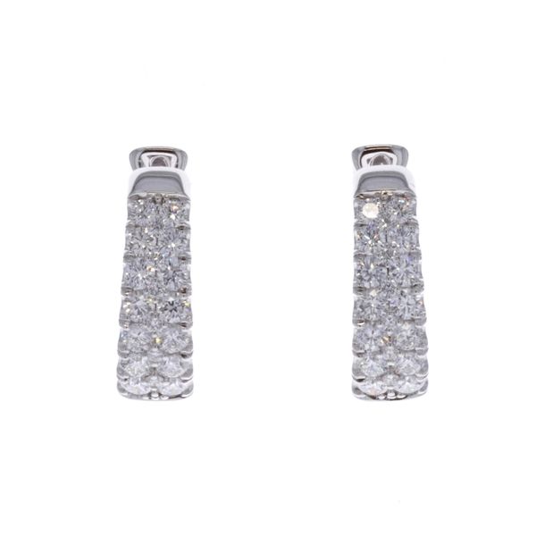 18KT White Gold 2.00ctw Diamond Hoop Earrings Image 2 Harmony Jewellers Grimsby, ON