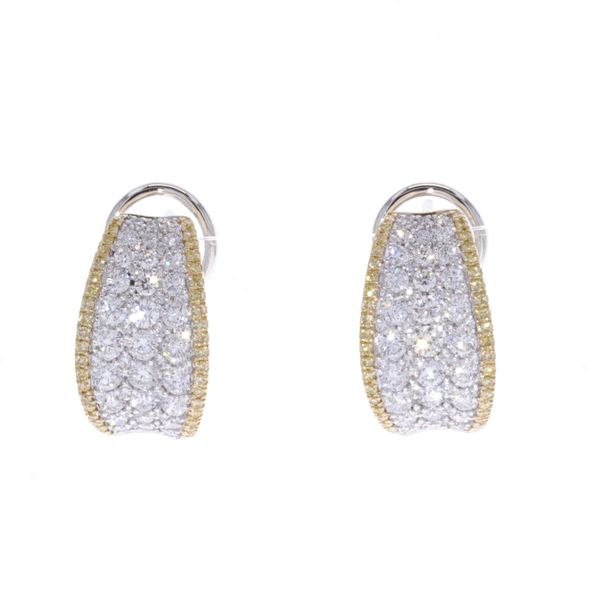 18KT Yellow and White Gold 2.72ctw Yellow and White Diamond Earrings Image 2 Harmony Jewellers Grimsby, ON