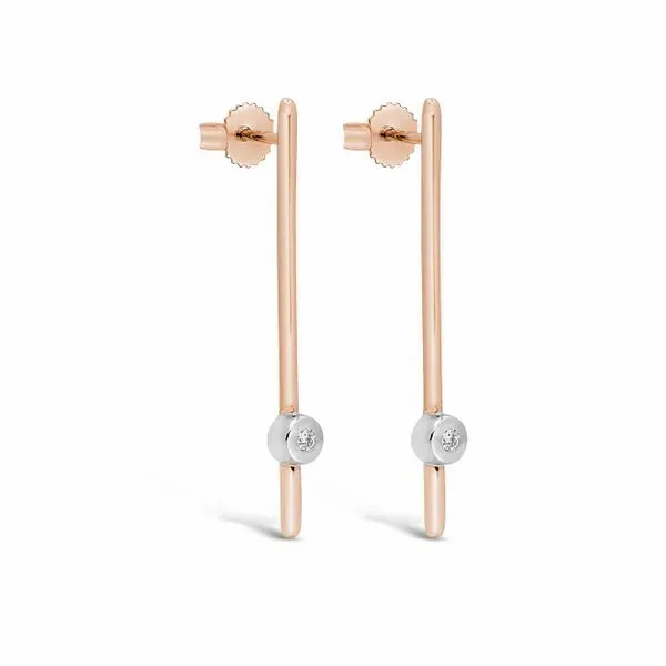 10KT Rose Gold 0.037ctw Diamond Icicles Essentials Bar Earrings Image 2 Harmony Jewellers Grimsby, ON