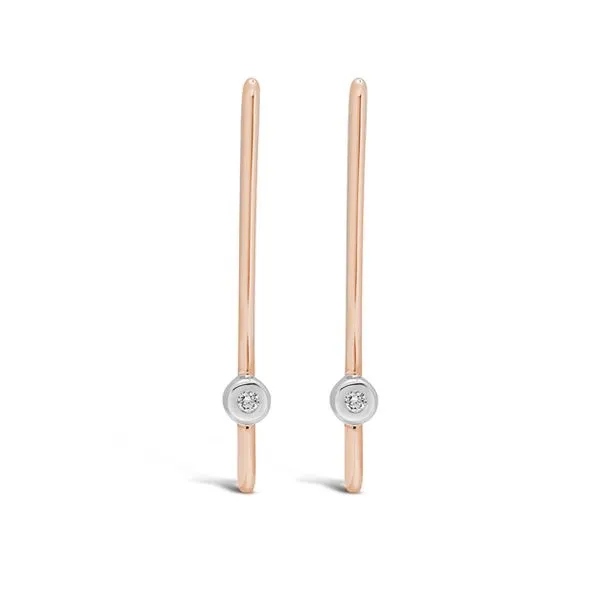 10KT Rose Gold 0.037ctw Diamond Icicles Essentials Bar Earrings Harmony Jewellers Grimsby, ON