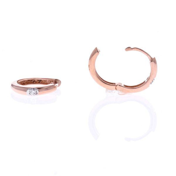 10KT Rose Gold 0.04ctw Canadian Diamond Hoop Earrings Harmony Jewellers Grimsby, ON