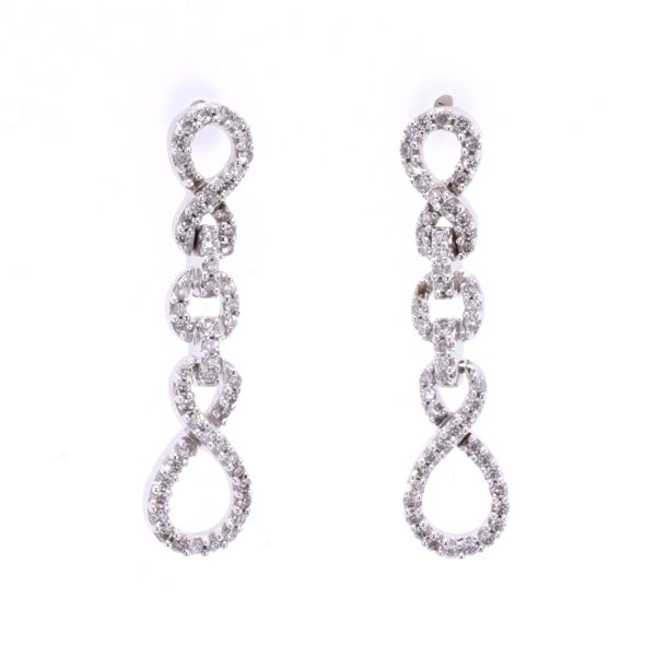 14KT White Gold Diamond Infinity Drop Earrings Harmony Jewellers Grimsby, ON