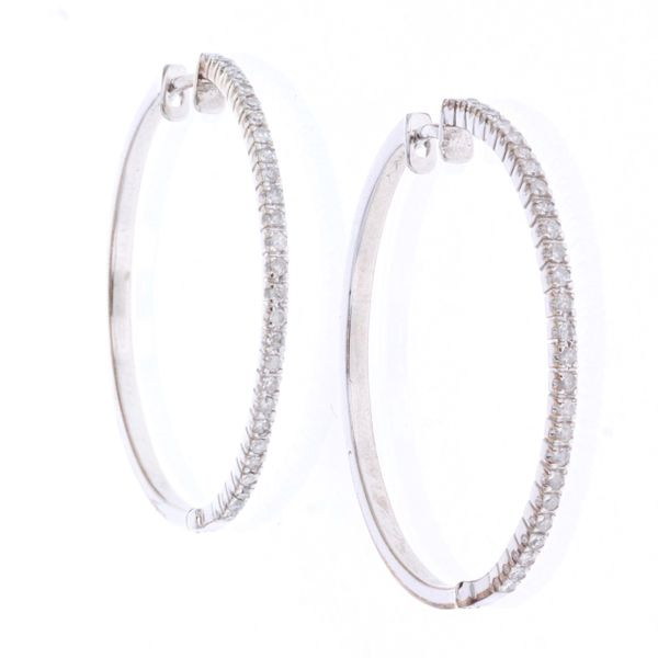 10KT White Gold 0.5ctw Diamond Hoop Earrings Harmony Jewellers Grimsby, ON