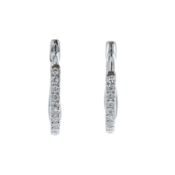 18KT White Gold 0.12ctw Diamond Huggie Earrings Harmony Jewellers Grimsby, ON