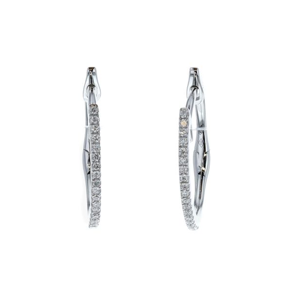 18KT White Gold 0.13ctw Diamond Hoop Earrings Harmony Jewellers Grimsby, ON