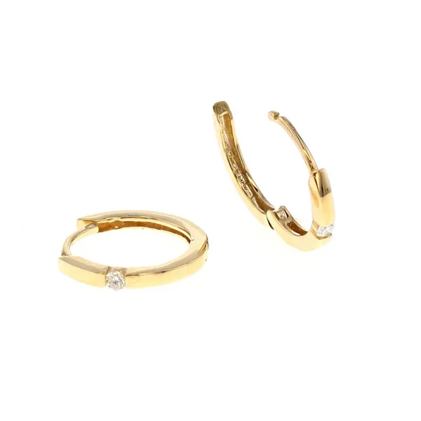 10KT Yellow Gold 0.04ctw Diamond Hoop Earrings Harmony Jewellers Grimsby, ON