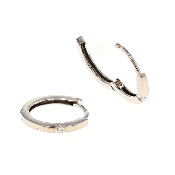 10KT White Gold 0.04ctw Diamond Hoop Earrings Harmony Jewellers Grimsby, ON