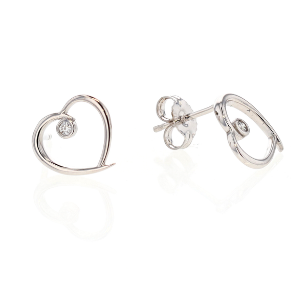 10KT White Gold 0.04ctw Diamond Heart Stud Earrings Harmony Jewellers Grimsby, ON