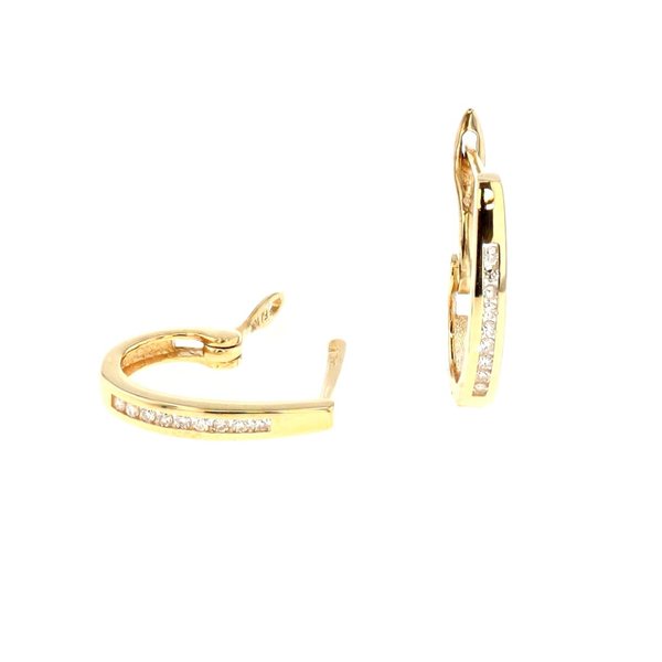 10KT Yellow Gold 0.10ctw Diamond Hoop Earrings Harmony Jewellers Grimsby, ON