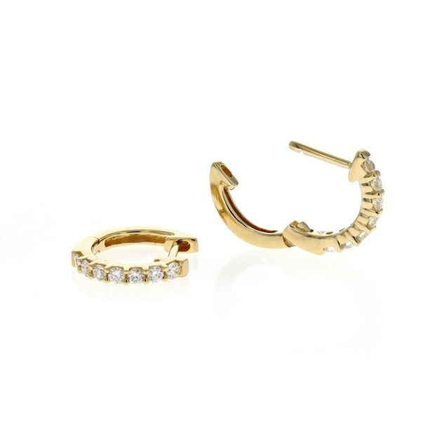 18KT Yellow Gold 0.26ctw Diamond 18mm Huggie Earrings Harmony Jewellers Grimsby, ON