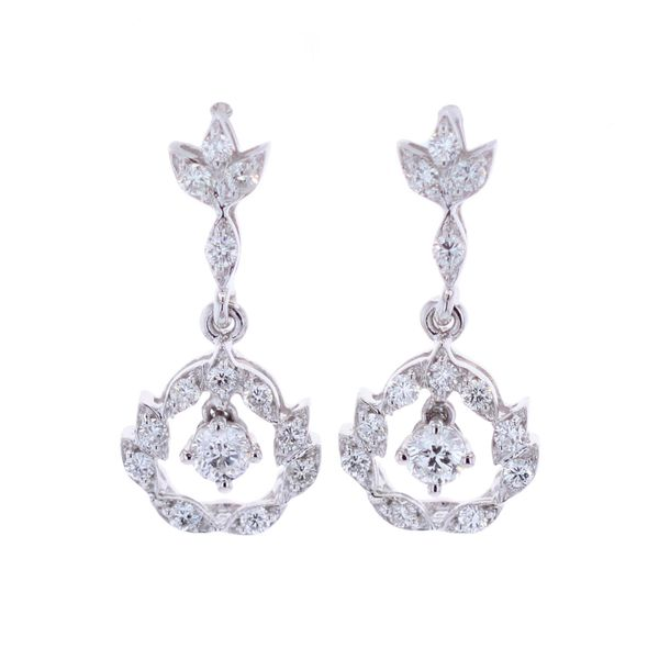 18KT White Gold 1.36ctw Diamond Droplet Estate Earrings Harmony Jewellers Grimsby, ON