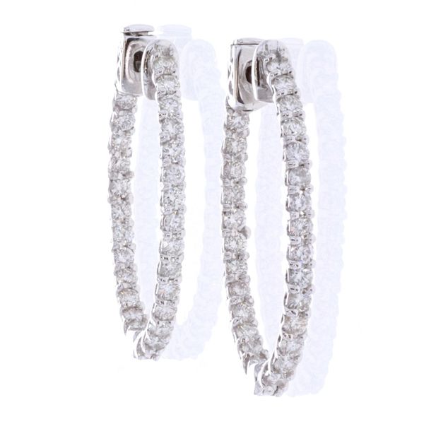 14KT White Gold 1.89ctw Diamond Oval Hoop Earrings Harmony Jewellers Grimsby, ON