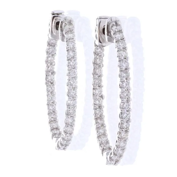 14KT White Gold 1.89ctw Diamond Oval Hoop Earrings Harmony Jewellers Grimsby, ON