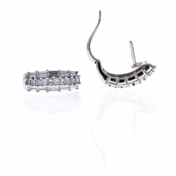 18KT White Gold 1.52ctw Diamond Huggie Estate Earrings Harmony Jewellers Grimsby, ON