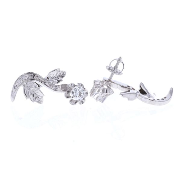 18KT White Gold 1.01ctw Diamond Estate Earrings Harmony Jewellers Grimsby, ON
