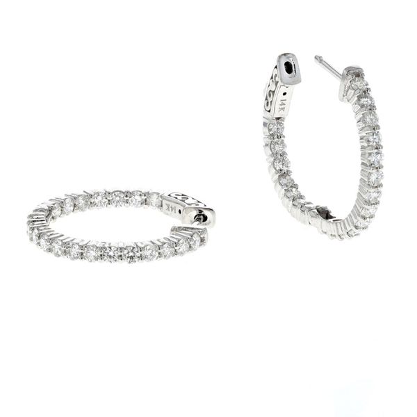 14KT White Gold 1.80ctw Diamond Estate Hoop Earrings Harmony Jewellers Grimsby, ON