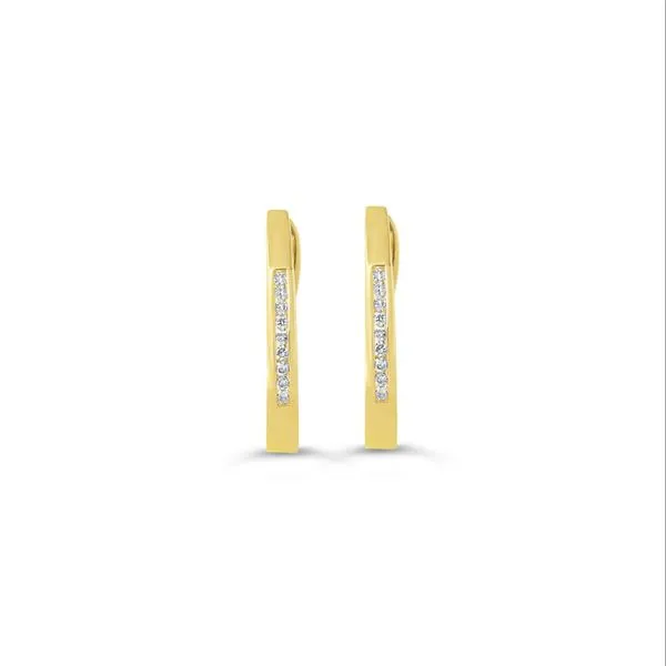 10KT Yellow Gold 0.072ctw Diamond Oval Huggie Earrings Harmony Jewellers Grimsby, ON