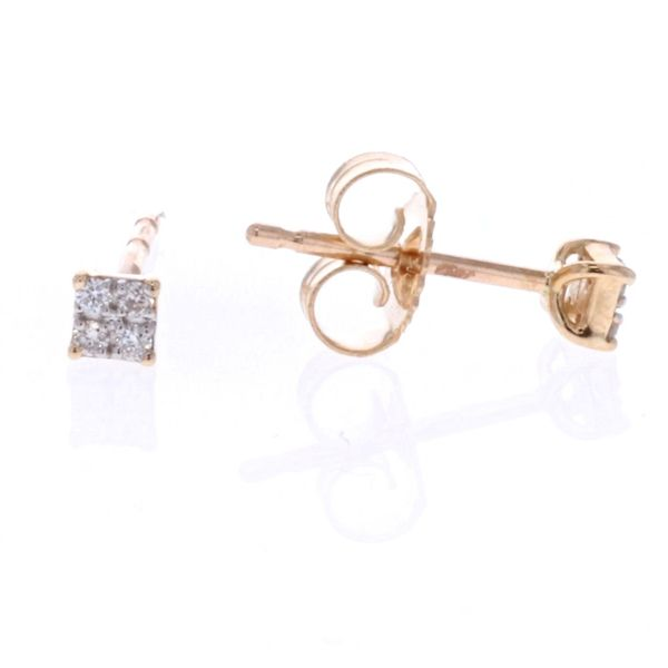 10KT Yellow Gold 0.05ctw Diamond Icicles Mirage Princess Illusion Stud Earrings Harmony Jewellers Grimsby, ON