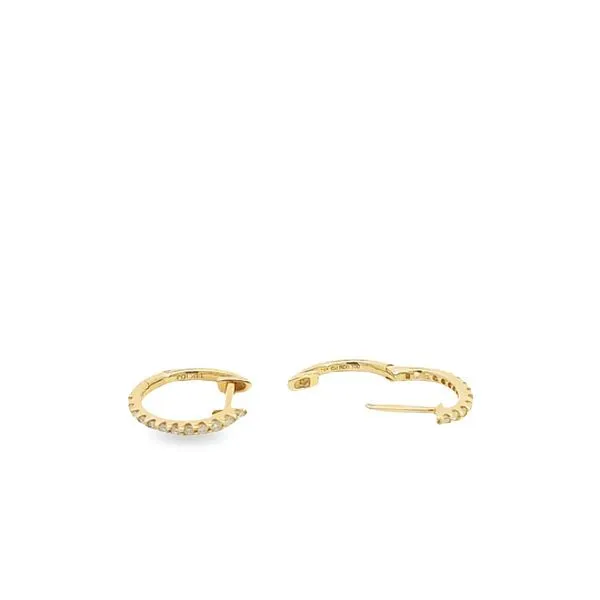 14KT Yellow Gold 0.14ctw Diamond 12mm Estate Huggie Earrings Harmony Jewellers Grimsby, ON