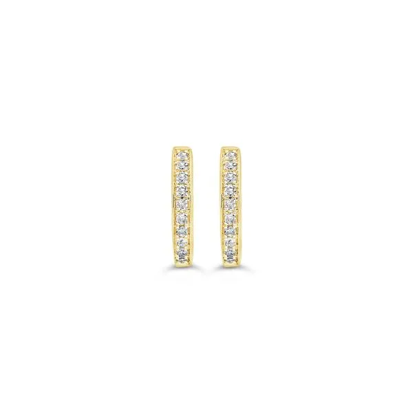 10KT Yellow Gold 0.10ctw Diamond Oval Huggie Earrings Harmony Jewellers Grimsby, ON