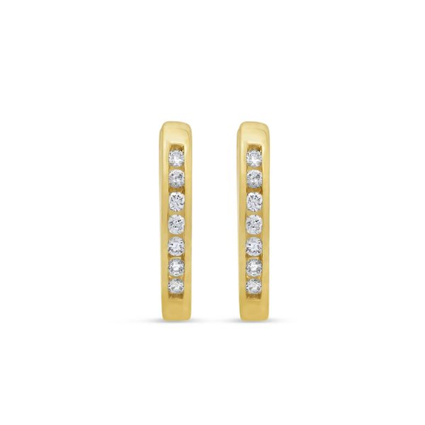 10KT Yellow Gold 0.10ctw Diamond Huggie Earrings Harmony Jewellers Grimsby, ON