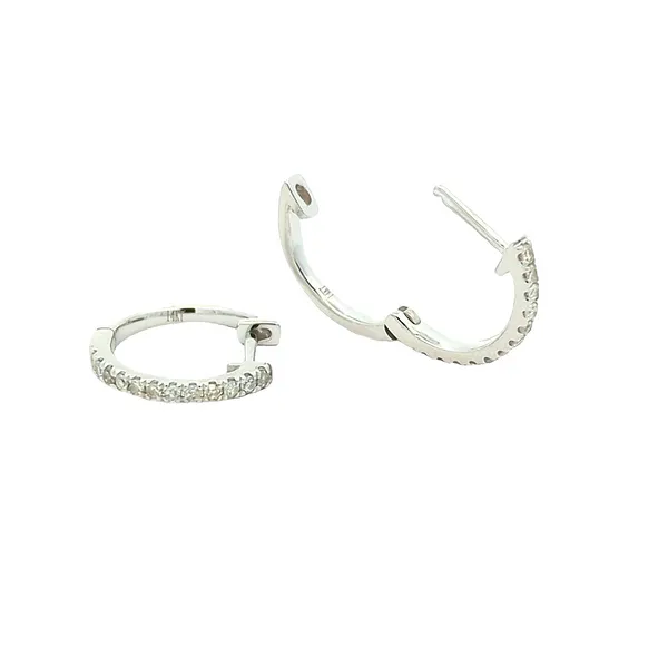 14KT White Gold 0.16ctw Diamond Hoop Earrings Harmony Jewellers Grimsby, ON