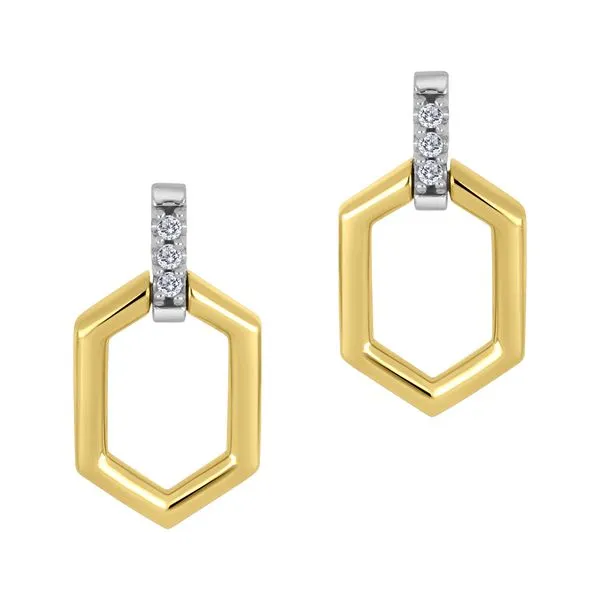 10KT Yellow and White Gold 0.03ctw Diamond Stud Earrings Harmony Jewellers Grimsby, ON
