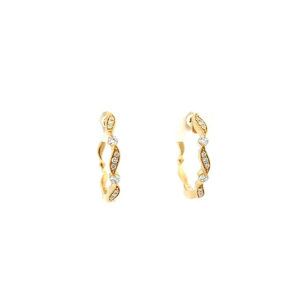 18KT Yellow Gold 0.20ctw Diamond Hoop Earrings Harmony Jewellers Grimsby, ON