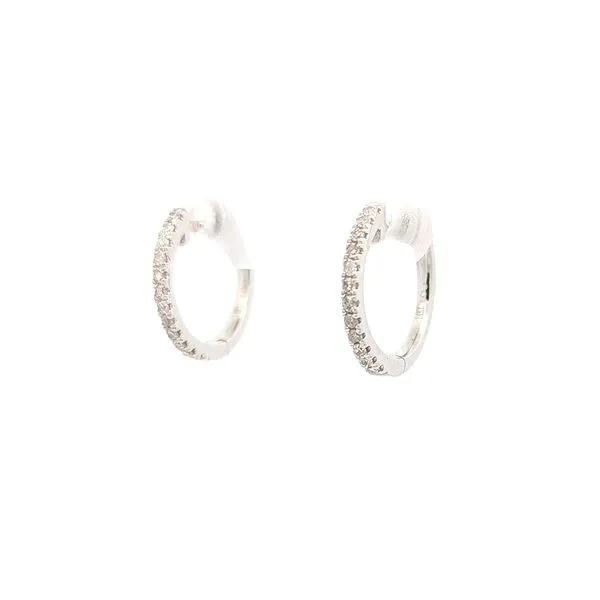 14KT White Gold Diamond Estate Hoop Earrings Harmony Jewellers Grimsby, ON