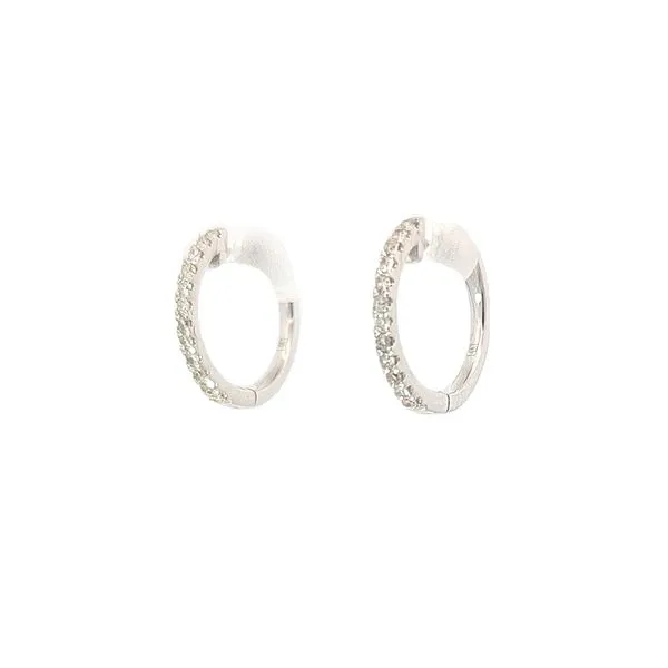 14KT White Gold Diamond Estate Hoop Earrings Harmony Jewellers Grimsby, ON