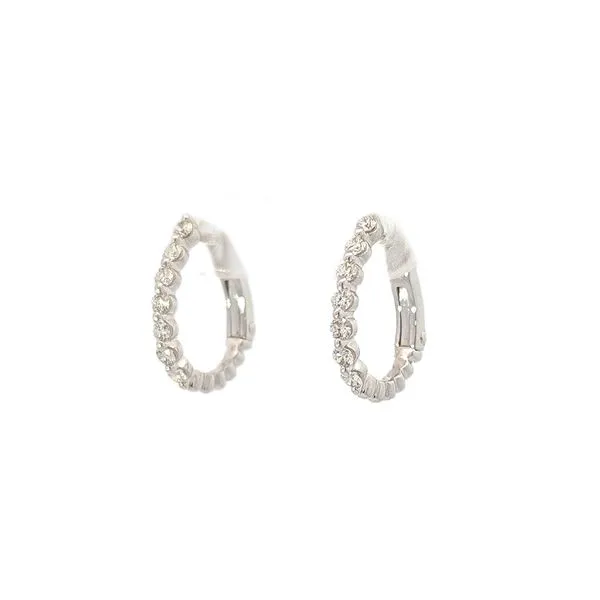 18KT White Gold 0.36ctw Diamond Hoop Earrings Harmony Jewellers Grimsby, ON